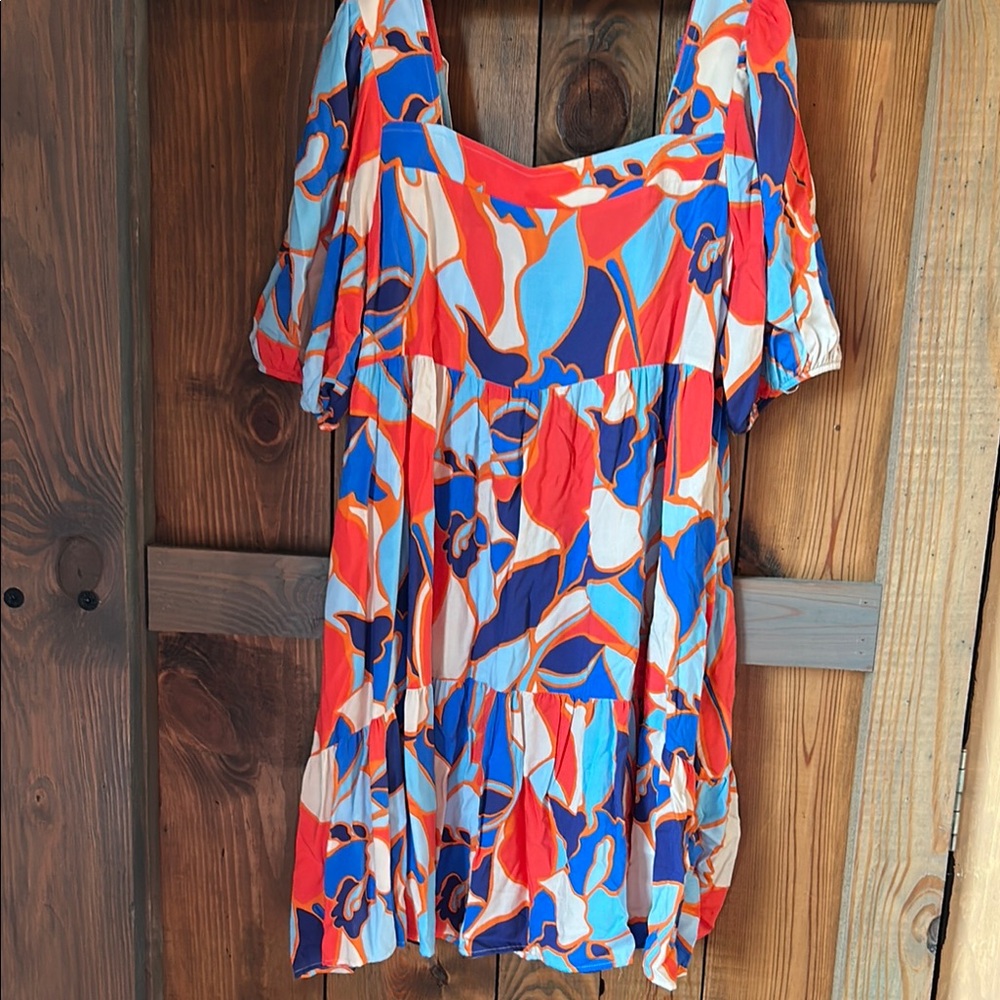 Colorful Abstract Print Dress